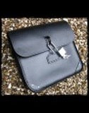 dhcustom leather saddlebag with padlock