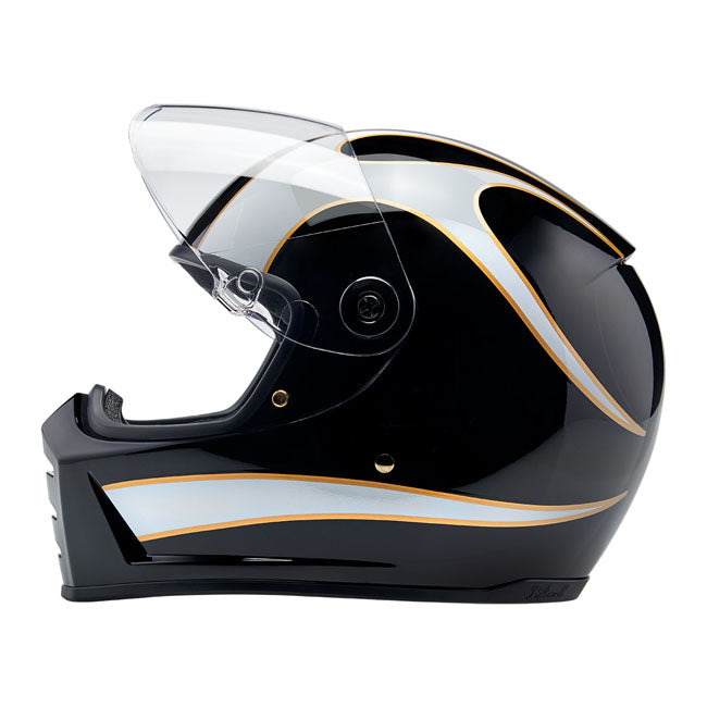 biltwell lane splitter helmet - white flames