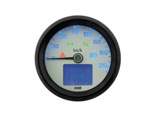 mmb ELT48 basic kilométeróra - 220 km/h fekete-fehér