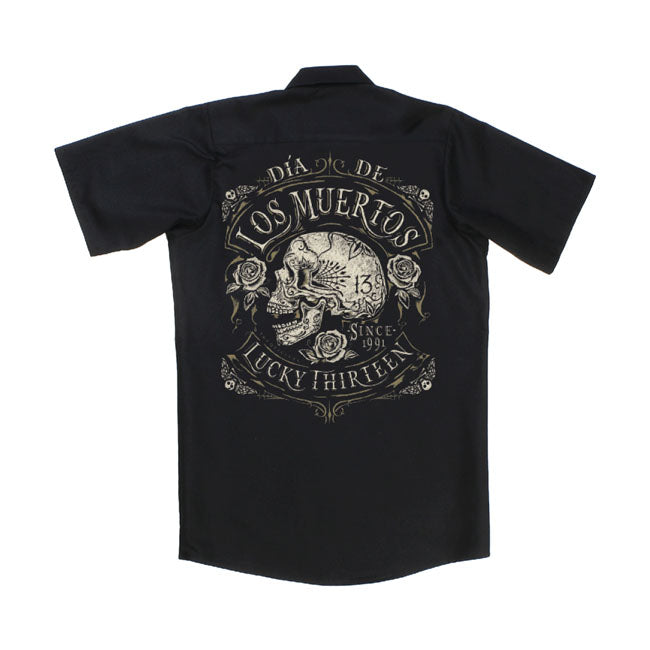 lucky 13 los muertos work shirt ing