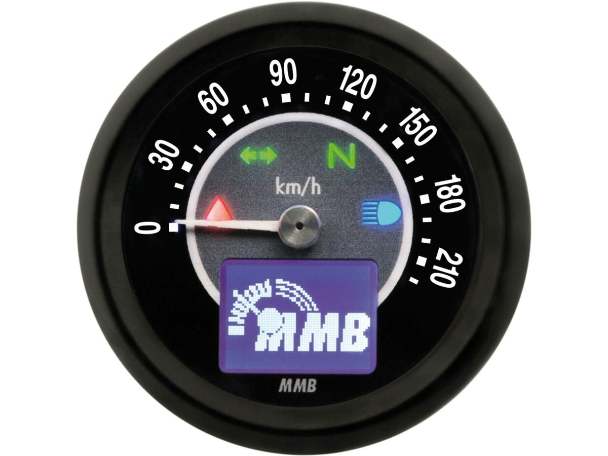 mmb 60mm target speedometer - 220 km/h - blk - blk