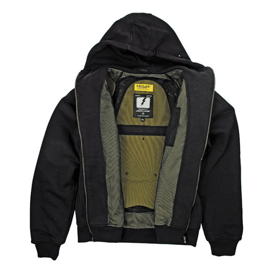 john doe softshell kevlar fekete kapucnis pulóver