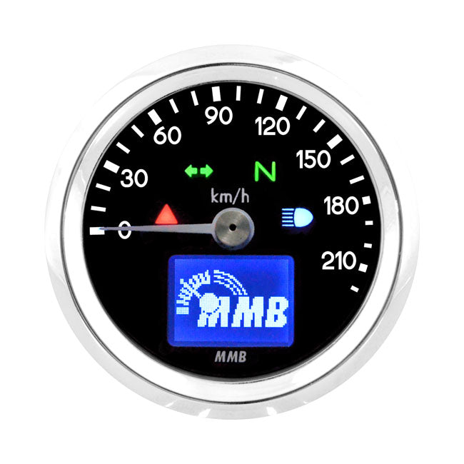 mmb ELT48 basic kilométeróra - 220 km/h krómfekete