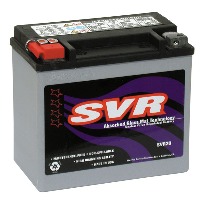 svr agm 18amp 300CCA akkumulátor - FX/ FXR/ FXR/ Softail/ XLCR/ XL/Buell S2/T