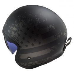 ls2 spitfire II black flag helmet matt black
