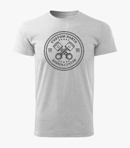 bobber center old school t-shirt - gray