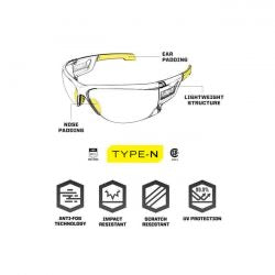 mechanix type-n safety glasses - clean lens