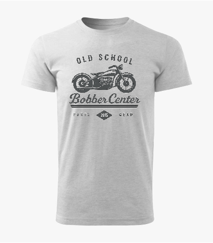 bobber center old school t-shirt - gray