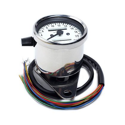 mini-kilométeróra 60mm kilométeróra jelzőlámpa króm/fehér