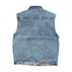 mcs denim vest stonewashed blue