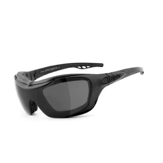 helly shades bandit 2 smoke/laser red/ xenolit moto goggles