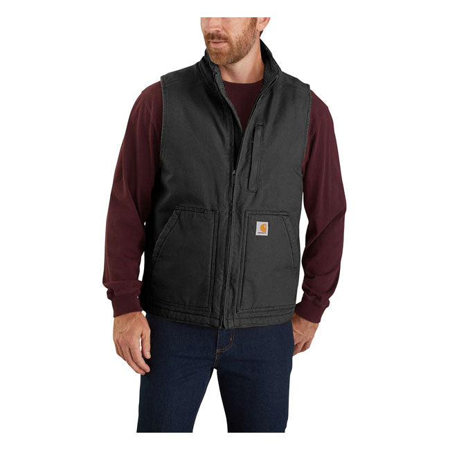 carhartt sherpa bélelt mock neck mellény fekete