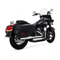 vance & hines twin slash 3" slip-on pcx mufflers chr - 18-24 Softail