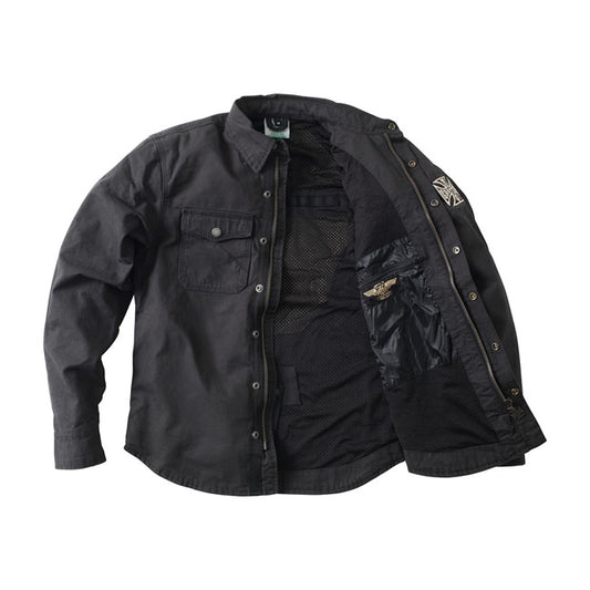 west coast choppers forged ridshirt shirt kevlar moto jacket - blk