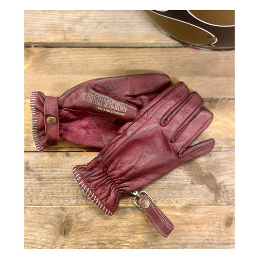 13 1/2 loud ride moto gloves - burgundy