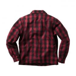 west coast choppers wool lined plaid jacket - red/blk