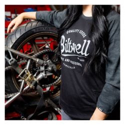 biltwell script baseball female longsleeve shirt