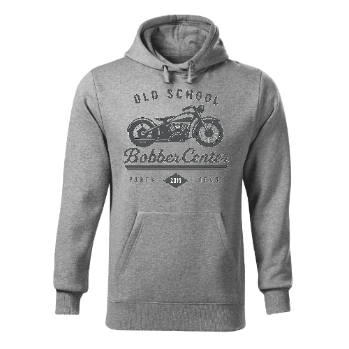 bobber center old school hoodie - gray