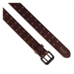 trip machine double pin belt - tobacco brown