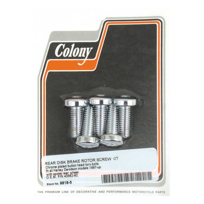 torx féktárcsa lencsefejű csavar készlet króm - Big Twin/ XL/ V-Rod/ FX/ FL