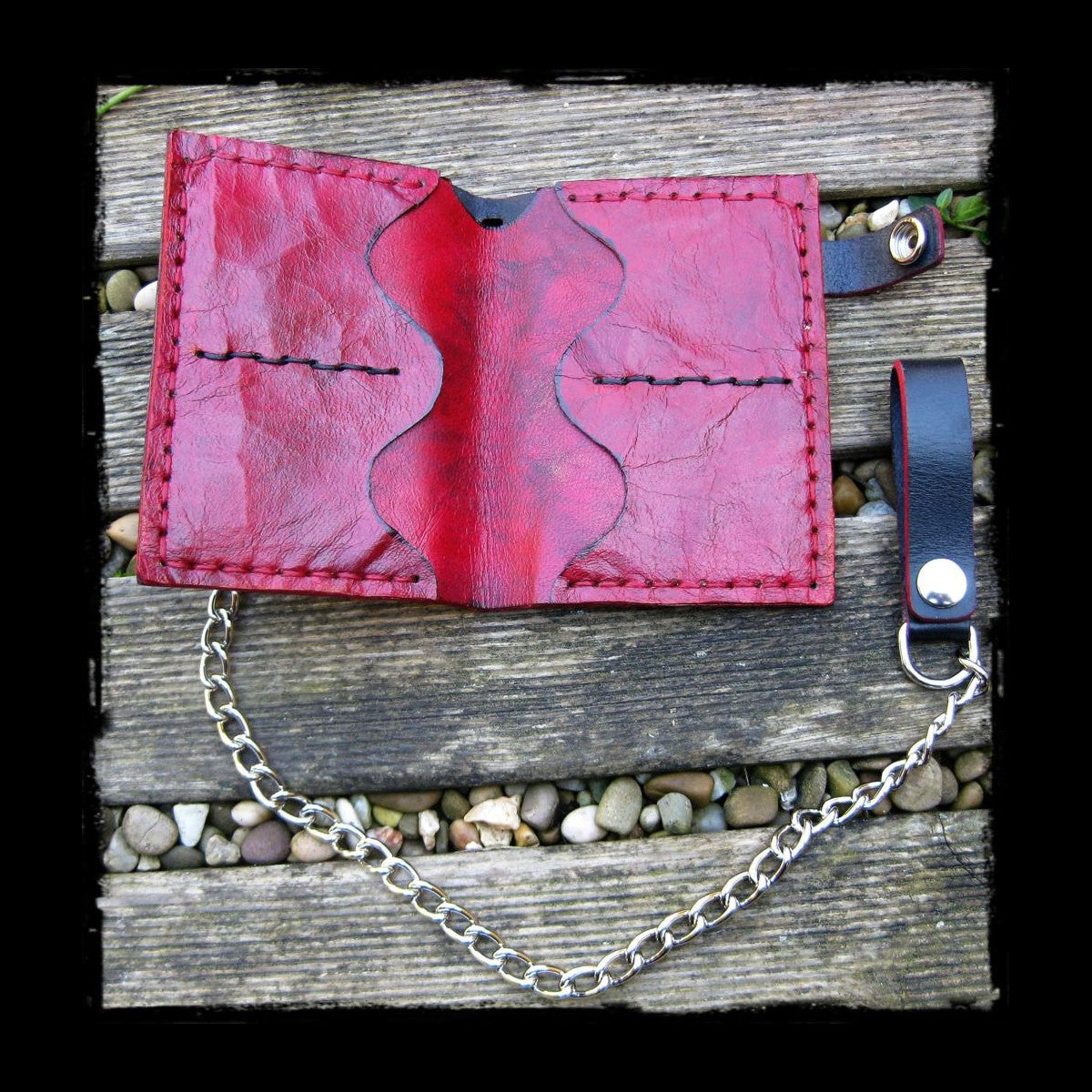 dhcustom red skull wallet