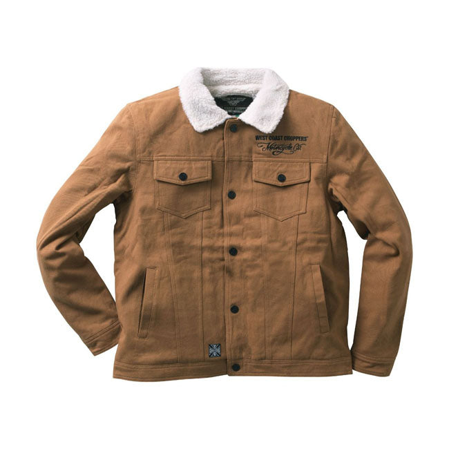 west coast choppers sherpa lined canvas work jacket - duck
