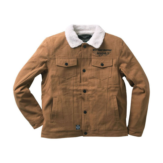 west coast choppers sherpa lined canvas work jacket - duck