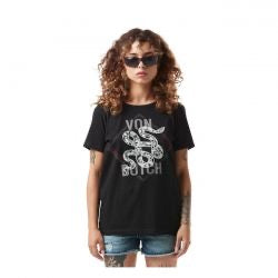 von dutch printed snake women t-shirt - blk