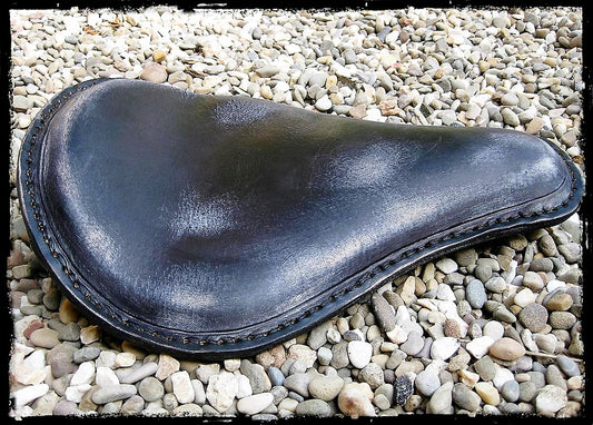 dhcustom blk old leather solo seat medium - universal
