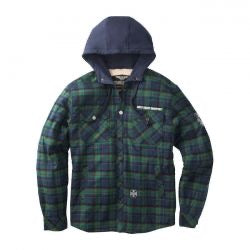 west coast choppers sherpa vezeték flanel kabát - kék/zöld
