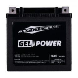 MCS Nano Series Gel 14AH 260CCA battery - 04-22 XL/ 17-20 Street/ 08-10 Buell/ P