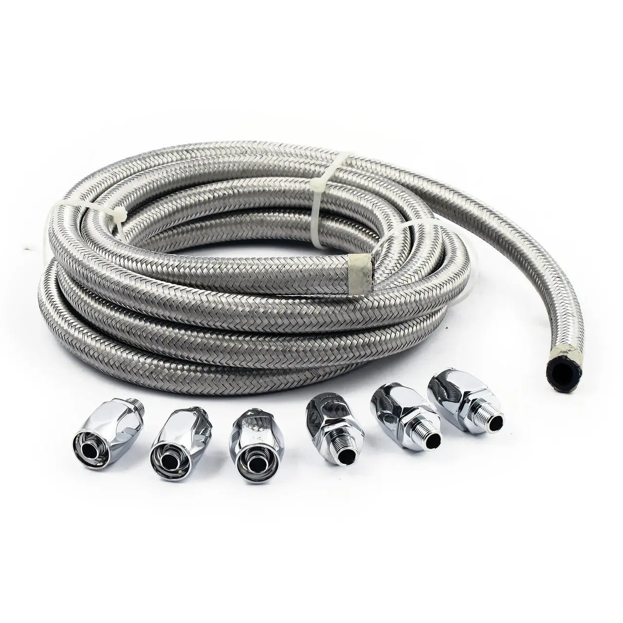 oil line & fitting kit braided steel - 1/8” NPT