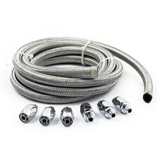 oil line & fitting kit braided steel - 1/8” NPT