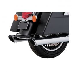 vance & hines 4" twin slash round slip-on mufflers chr - 17-24 FLT