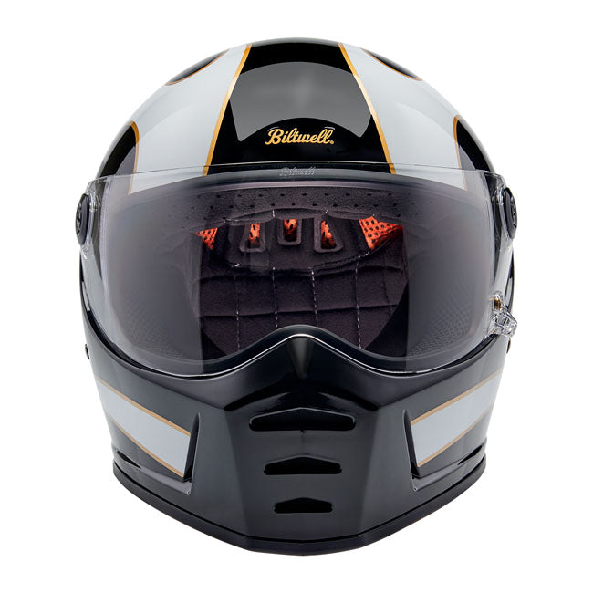 biltwell lane splitter helmet - white flames