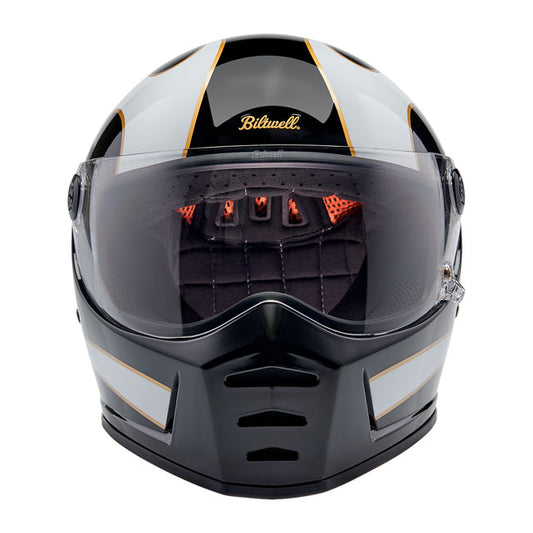 biltwell lane splitter helmet - white flames