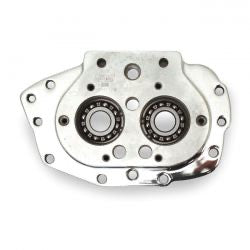 jims billet transmission trapdoor w bearings polished - 87-99 Evo Big Twin