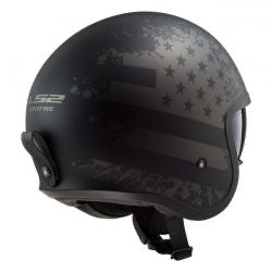 ls2 spitfire II black flag helmet matt black