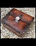 dhcustom brown leather saddlebag