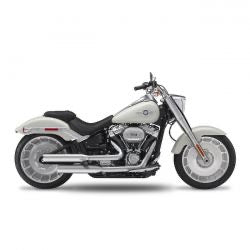 kesstech fusion long slip-on matt chr straight cut short - 107" M8 Softail