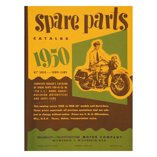 1950 harley-davidson parts catalogue - 1940-1950 45" SV & SERVI-CAR