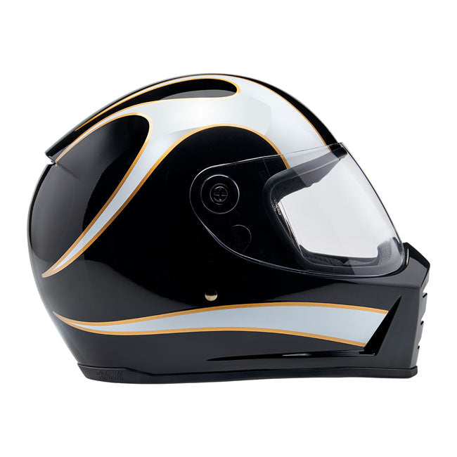 biltwell lane splitter helmet - white flames