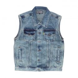 mcs denim vest stonewashed blue