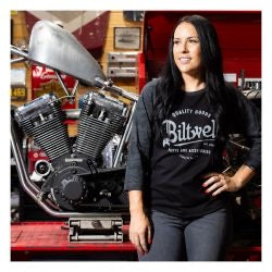 biltwell script baseball female longsleeve shirt