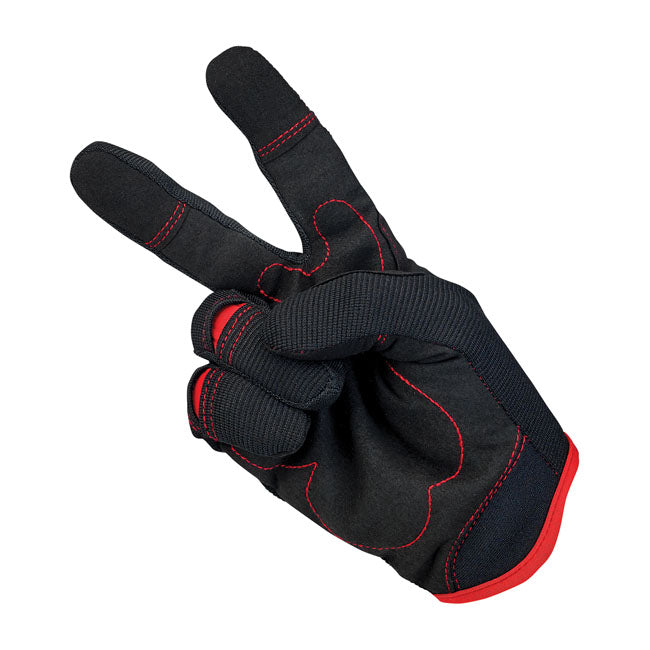 biltwell motoros kesztyű fekete/piros - S