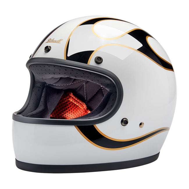 biltwell gringo helmet gloss white/blk flames