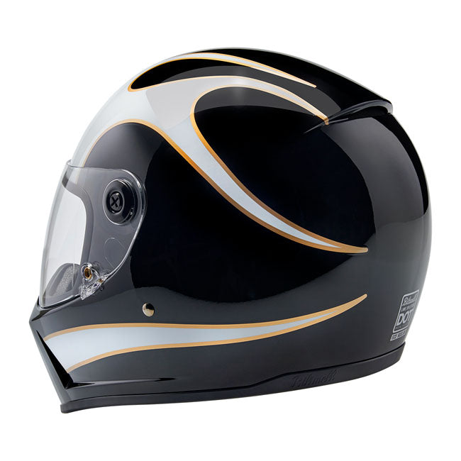 biltwell lane splitter helmet - white flames