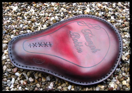 dhcustom triumph old bobber red solo seat medium - universal