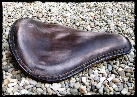 dhcustom brown old leather solo seat standard - universal