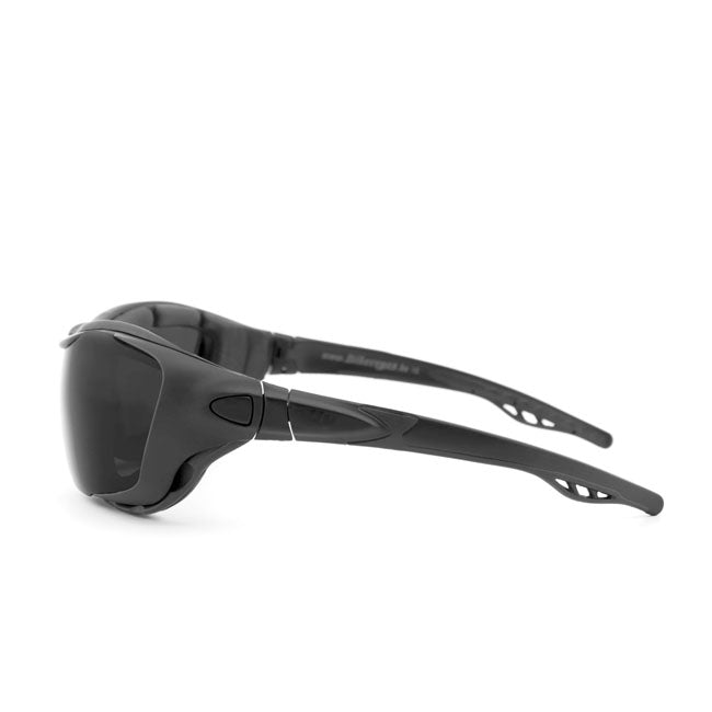 helly shades bandit 2 smoke/laser red/ xenolit moto goggles